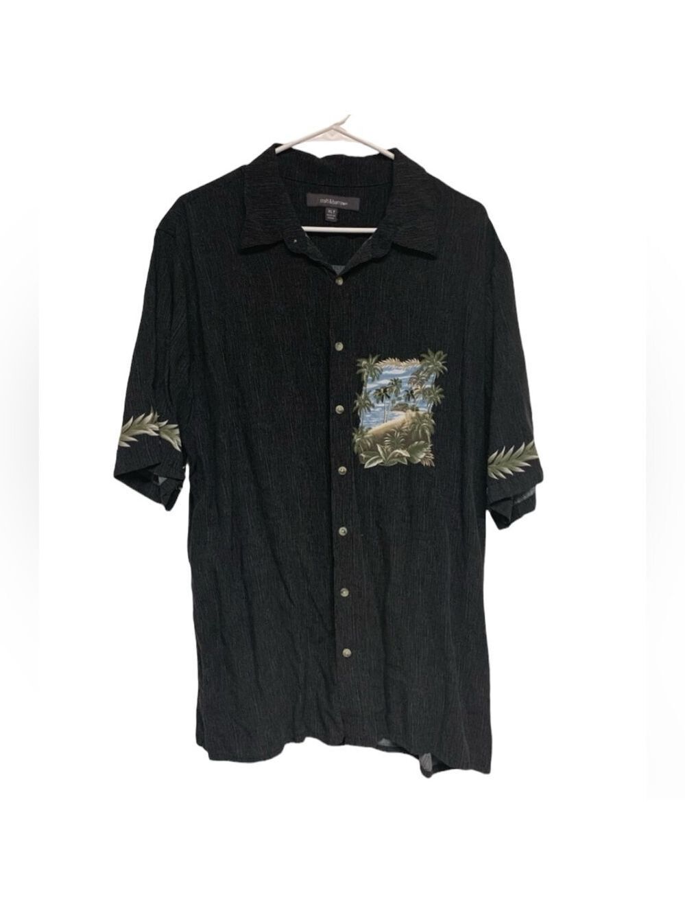 Croft & Barrow mens short sleeve casual button down tropical travel shirt XLT